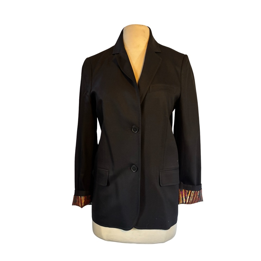 Marc By Marc Jacobs Black Blazer with Patterned Cuffs